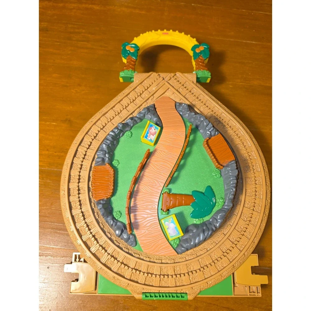 Fisher-Price GeoTrax Zoo Train Set Folding Track Engines Figures Lion Safari
